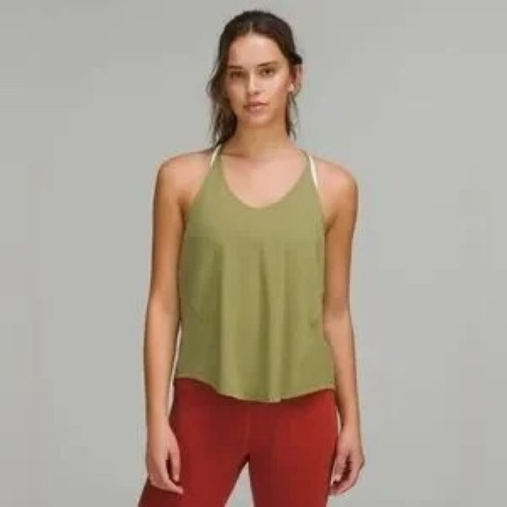 Lululemon Green Modal-Silk Yoga Tank Top T-Back Style Size 8